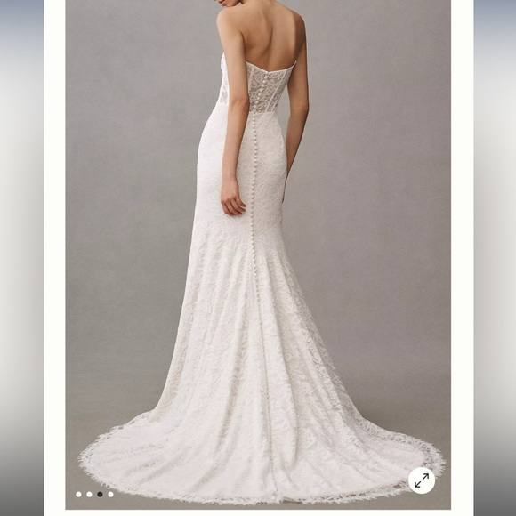 Anthropologie Jenny Yoo Dove Wedding Elegant Off-Shoulder Lace Dress - Picture 2 of 6